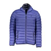 Blauwe Nylon Hoodie met Logo U.s. Polo Assn. , Blue , Heren