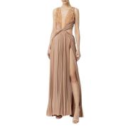 Elegante Jurk Ab62142E2 Elisabetta Franchi , Beige , Dames