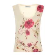 Gedrukte Wollen Vest Blumarine , Multicolor , Dames