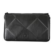 Zwarte Schoudertas met Clip Sluiting Calvin Klein , Black , Dames