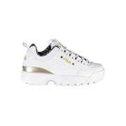 Witte Vetersneakers met Contrastdetails Fila , White , Dames