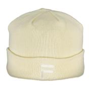 Witte Heren Geborduurd Logo Beanie Muts Fila , White , Dames