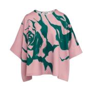 Bloemenprint Satijnen Kimono Top Essentiel Antwerp , Pink , Dames