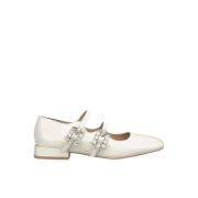 Rhinestone Ballerina Flats Alma EN Pena , White , Dames