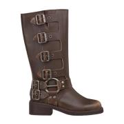 High Leg Biker Boots Alma EN Pena , Brown , Dames