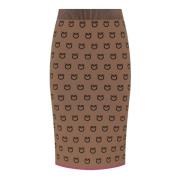 Bruine Logata Midi Rok met Fuchsia Rand Pinko , Brown , Dames