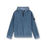 Katoenen Corduroy Frost Finish Hoodie Stone Island , Blue , Heren