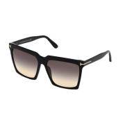 Zwarte Rookkleurige Zonnebril Sabrina-02 Tom Ford , Black , Dames