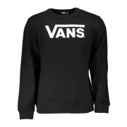 Zwarte Sweatshirt Lange Mouw Print Logo Vans , Black , Heren