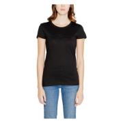 Zwart Ronde Hals T-Shirt Vrouwen Armani Exchange , Black , Dames