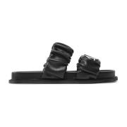 Gerimpelde Zilveren Sandalen Armani Exchange , Black , Dames