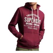 Athletic Script Grafische Hoodie Superdry , Red , Heren