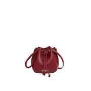 Leren Bucket Bag Essentiel Antwerp , Red , Dames