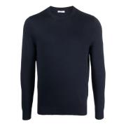 Navy Blue Katoenen Crew Neck Jumper Malo , Blue , Heren