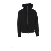 Zwarte Shearling Hoodie Jas Giorgio Brato , Black , Heren