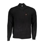 Zwarte Geborduurde Rits Cardigan U.s. Polo Assn. , Black , Heren