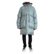 Gewatteerde Hooded Pufferjas Blauw Dolce & Gabbana , Blue , Heren