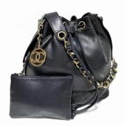 Pre-owned Leather chanel-bags Chanel Vintage , Black , Dames