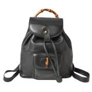 Pre-owned Leather backpacks Gucci Vintage , Black , Dames