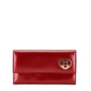 Pre-owned Leather wallets Gucci Vintage , Red , Dames