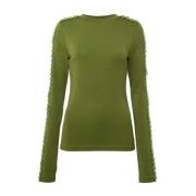 Groene Stretch T-shirt met Plooien JW Anderson , Green , Dames