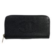 Pre-owned Leather wallets Chanel Vintage , Black , Dames