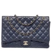 Pre-owned Leather chanel-bags Chanel Vintage , Blue , Dames