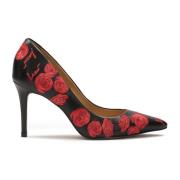 Zwarte pumps met bloemenborduurpatroon Kazar , Multicolor , Dames