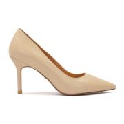 Minimalistische beige leren pumps Kazar , Beige , Dames