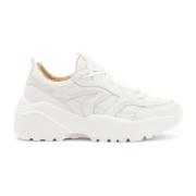 Witte sneakers op een dikke zool Kazar , White , Dames