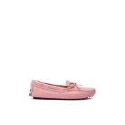 Roze leren mocassins met teenstuk Kazar , Pink , Dames