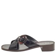 Pre-owned Leather sandals Prada Vintage , Black , Dames