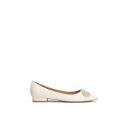 Platte trouwpumps met sieradenversiering Kazar , Beige , Dames