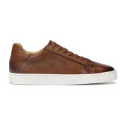 Minimalistische bruine sneakers met witte zool Kazar , Brown , Heren