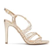 Gouden stiletto sandalen met dunne bandjes Kazar , Yellow , Dames