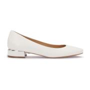 Platte witte leren pumps Kazar , White , Dames