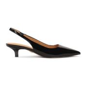 Zwart gelakte lage hakken pumps Kazar , Black , Dames