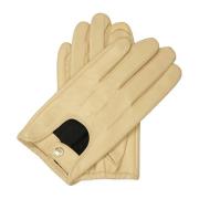 Beige gladleren autohandschoenen Kazar , Beige , Dames