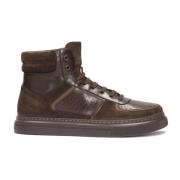 Hoge sneakers van suède en glad leer Kazar , Brown , Heren