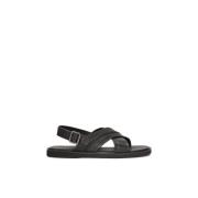 Zwarte leren sandalen met gesp Kazar , Black , Heren