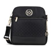 Dames zwarte messenger tas Kazar , Black , Dames