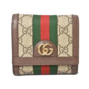 Pre-owned Leather wallets Gucci Vintage , Beige , Dames