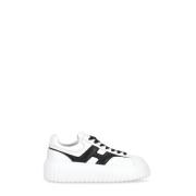 Witte Leren Sneakers met Contrasterende H Hogan , White , Dames