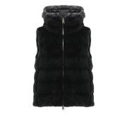 Gewatteerde Faux Fur Vest Mouwloos Zwart Herno , Black , Dames