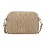 Opvallende gewatteerde handtas met schouderband Kazar , Beige , Dames