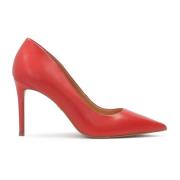 Rode leren stiletto's met verlengde neus Kazar , Red , Dames