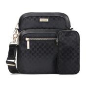 Dames zwarte messenger tas Kazar , Black , Dames