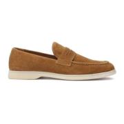 Slip-on suède halfschoenen in bruine kleur Kazar , Brown , Heren