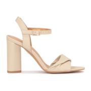 Leren sandalen op een aantrekkelijke hak Kazar , Beige , Dames