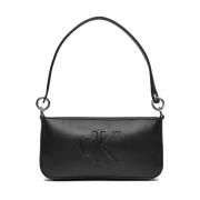 Monogram Baguette Schoudertas Calvin Klein , Black , Dames